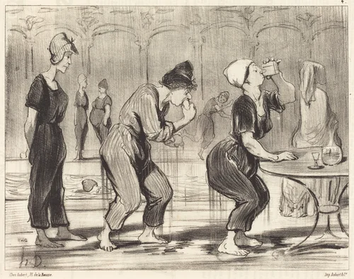 Entre deux plongeons by Honoré Daumier, print, 1847