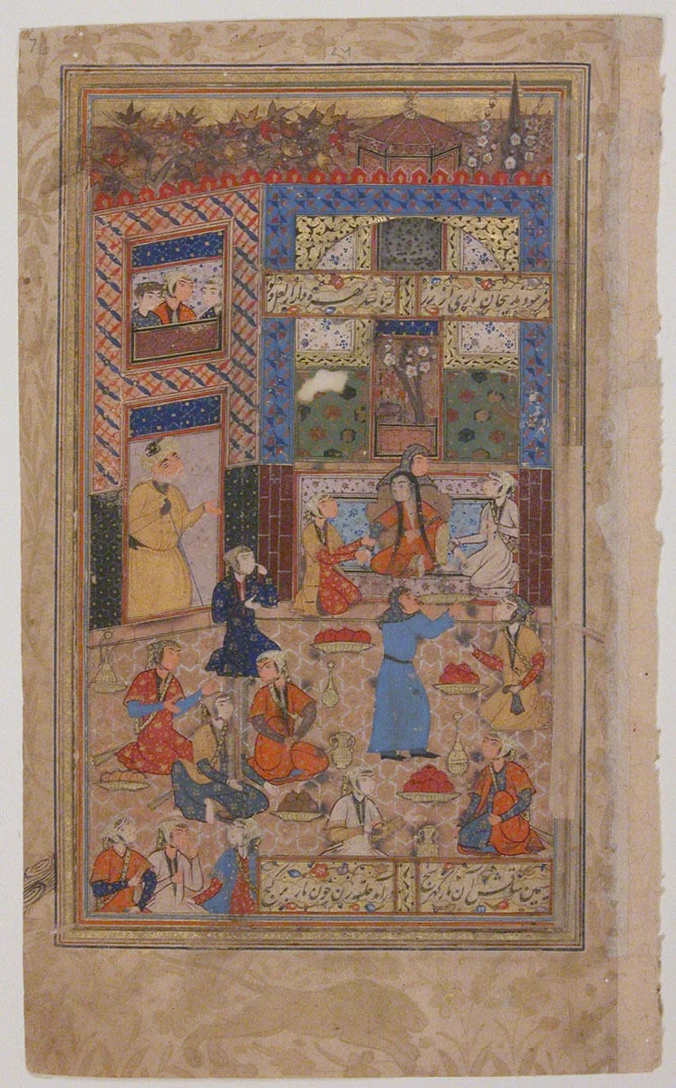 "Zulaikha after her Second Dream of Yusuf", Folio from a Yusuf and Zulaikha of Jami by Maulana Nur al-Din `Abd al-Rahman Jami, manuscript, 1550-1599