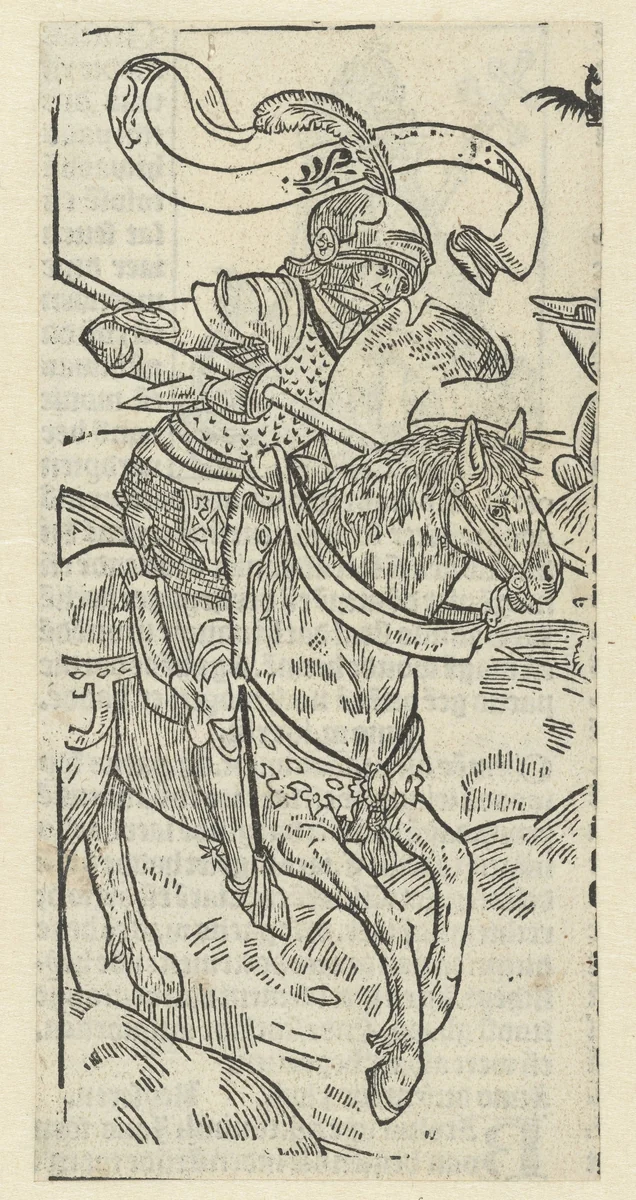 Ridder te paard by anonymous, print, 1517