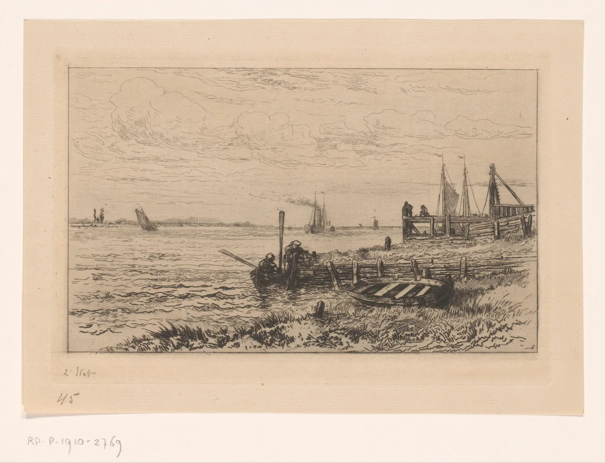 Gezicht op de Schelde bij Burcht by Carel Nicolaas Storm van 's-Gravesande, print, 1872