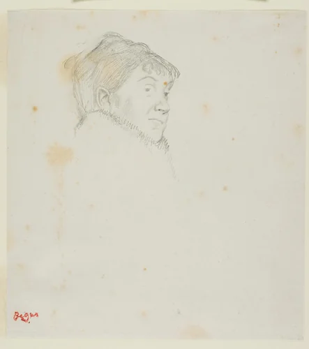 Portrait of Madame Dietz-Monnin (formerly Head of a Woman) by Edgar Degas, drawing, 1877-1885