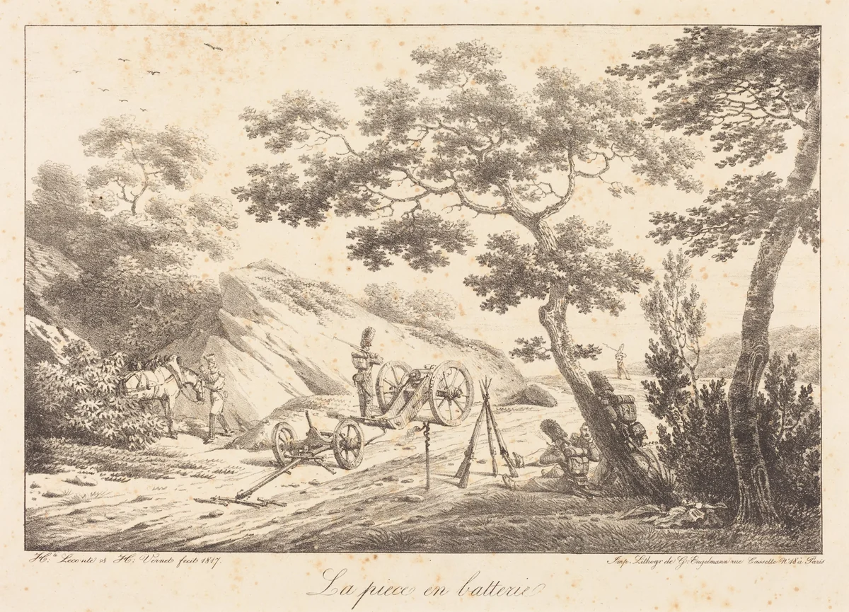 La piece en batterie by Horace Vernet, print, 1817