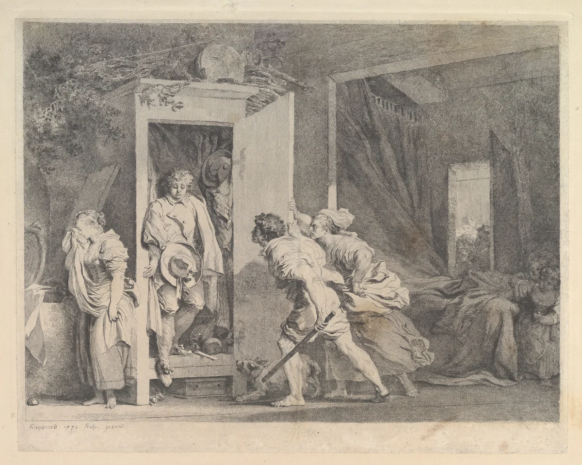 L'Armoire by Jean Honoré Fragonard, print, 1778