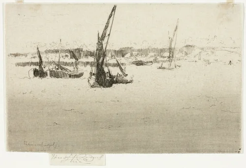 Railway Bridge, Chelsea by Theodore Roussel, print, 1888-1889