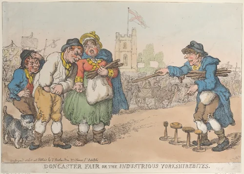 Doncaster Fair or the Industrious Yorkshirebites by Thomas Rowlandson, print, 1808-1818