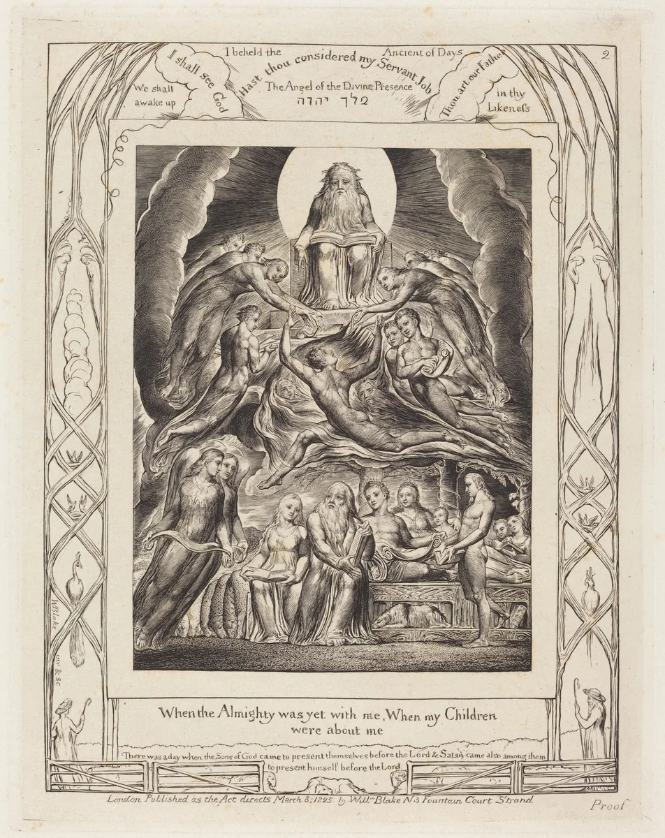 Satan Before the Throne of God by William Blake, print, 1825