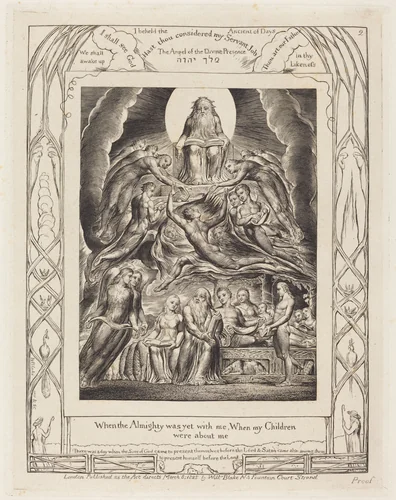 Satan Before the Throne of God by William Blake, print, 1825