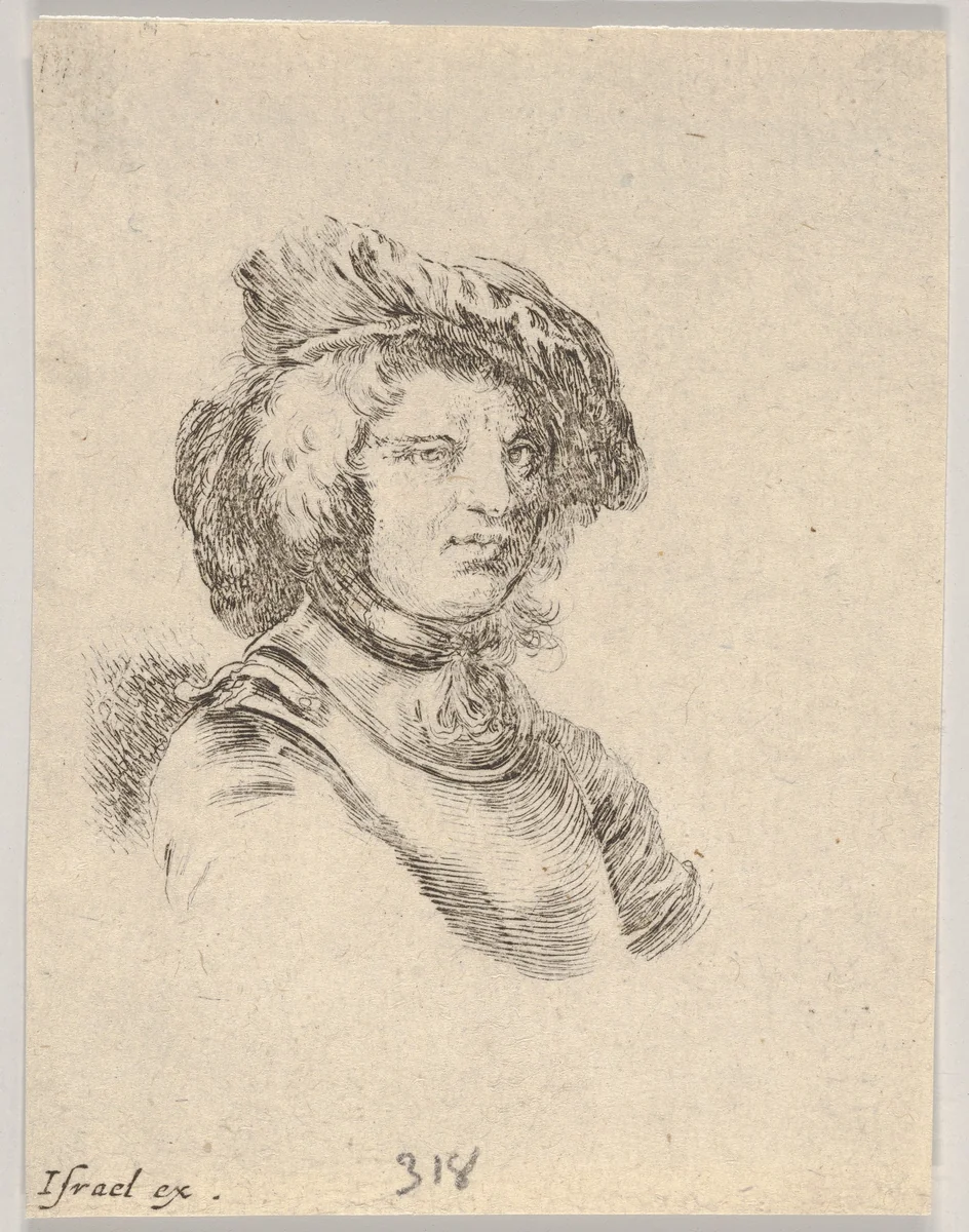 Plate 11: bust of a man wearing a cap and looking towards the right, from "Various heads and figures" (Diverses têtes et figures) by Stefano della Bella, print, 1650