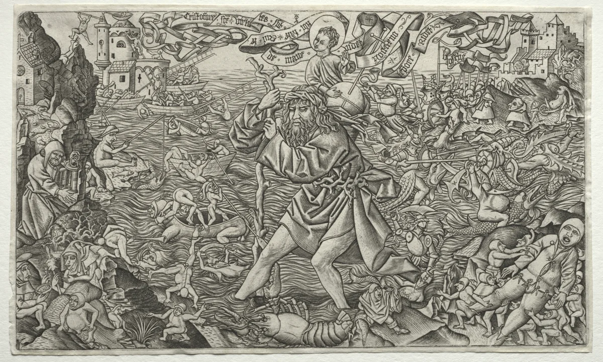 St. Christopher by Alart du Hameel, print, 1478-1506