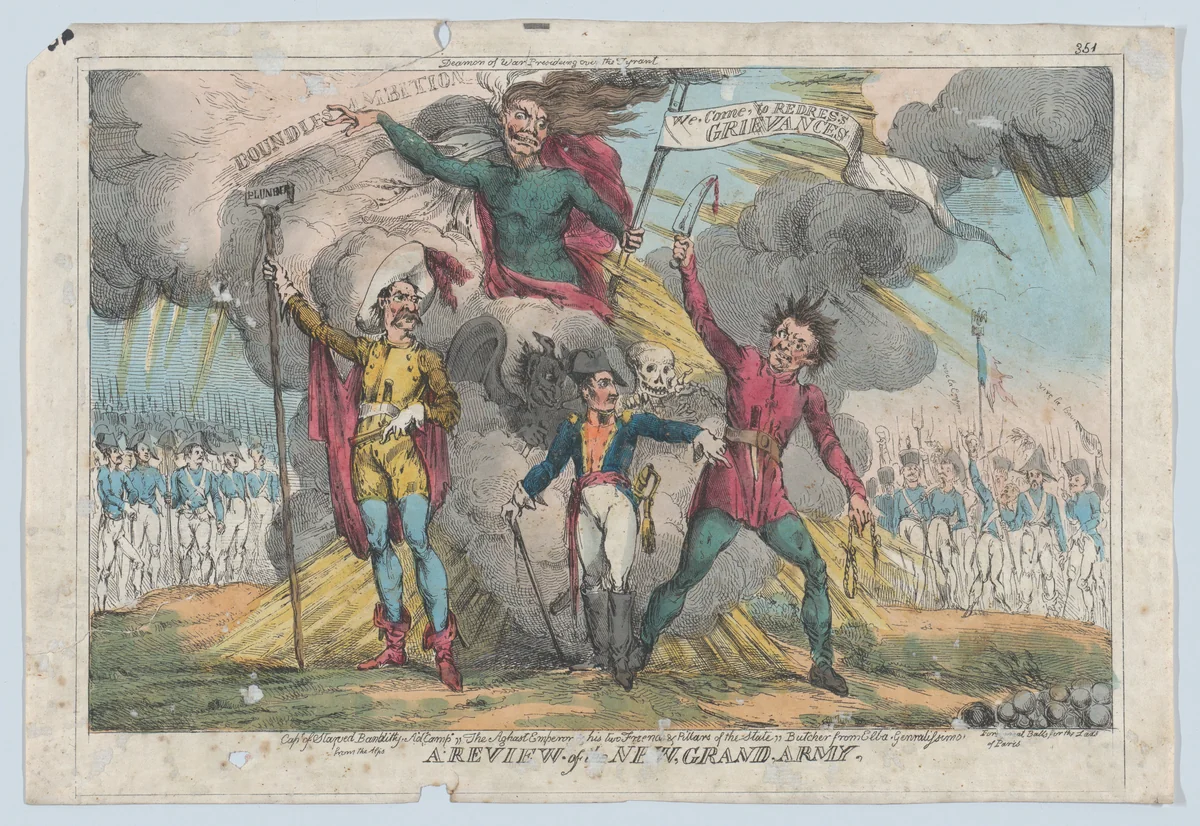 A Review of the New Grand Army by William Heath, print, 1815