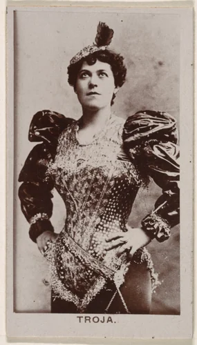 Miss Troja, from the Actresses series (N245) issued by Kinney Brothers to promote Sweet Caporal Cigarettes by Kinney Brothers Tobacco Company, photograph, 1890