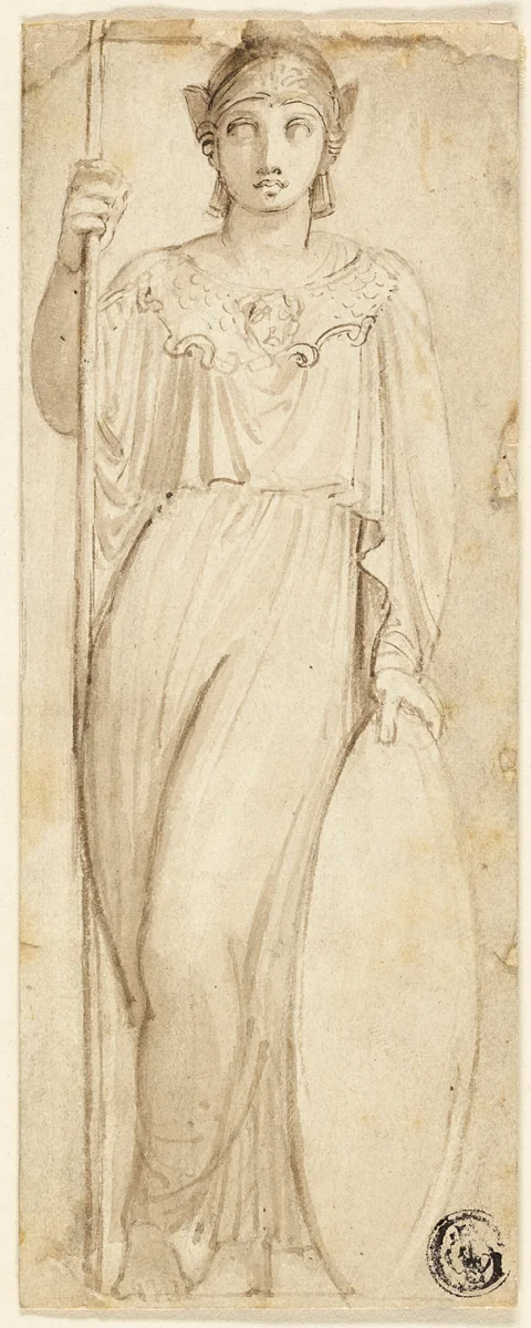 Athena, or Britannia identified as Athena by Thomas Stothard, drawing, 1775-1834