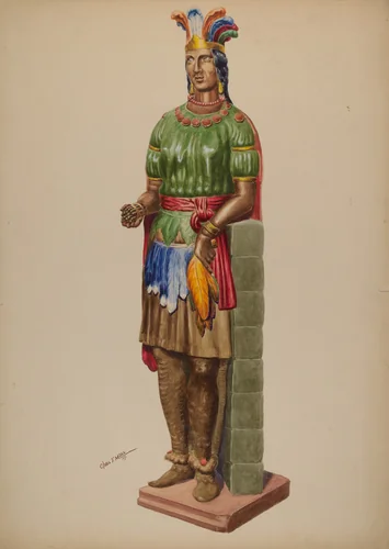 Cigar Store Indian by Charles Moss, index of american design, 1937