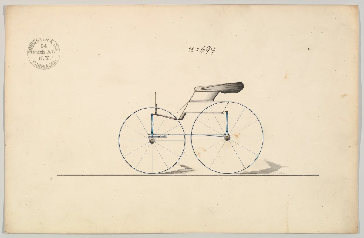 Wagon #694 by Brewster & Co., drawing, 1865-1875