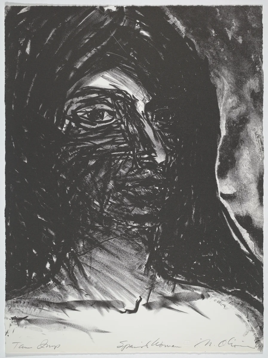 Spanish Woman by Nathan Oliveira, print, 1964