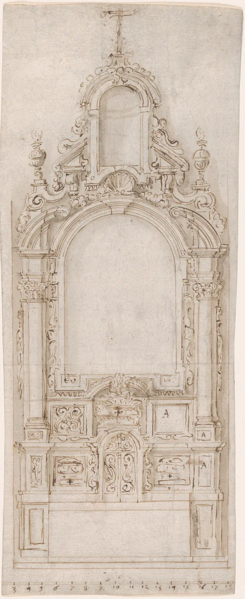 Design for an Altar by anonymous, drawing, 1600-1699