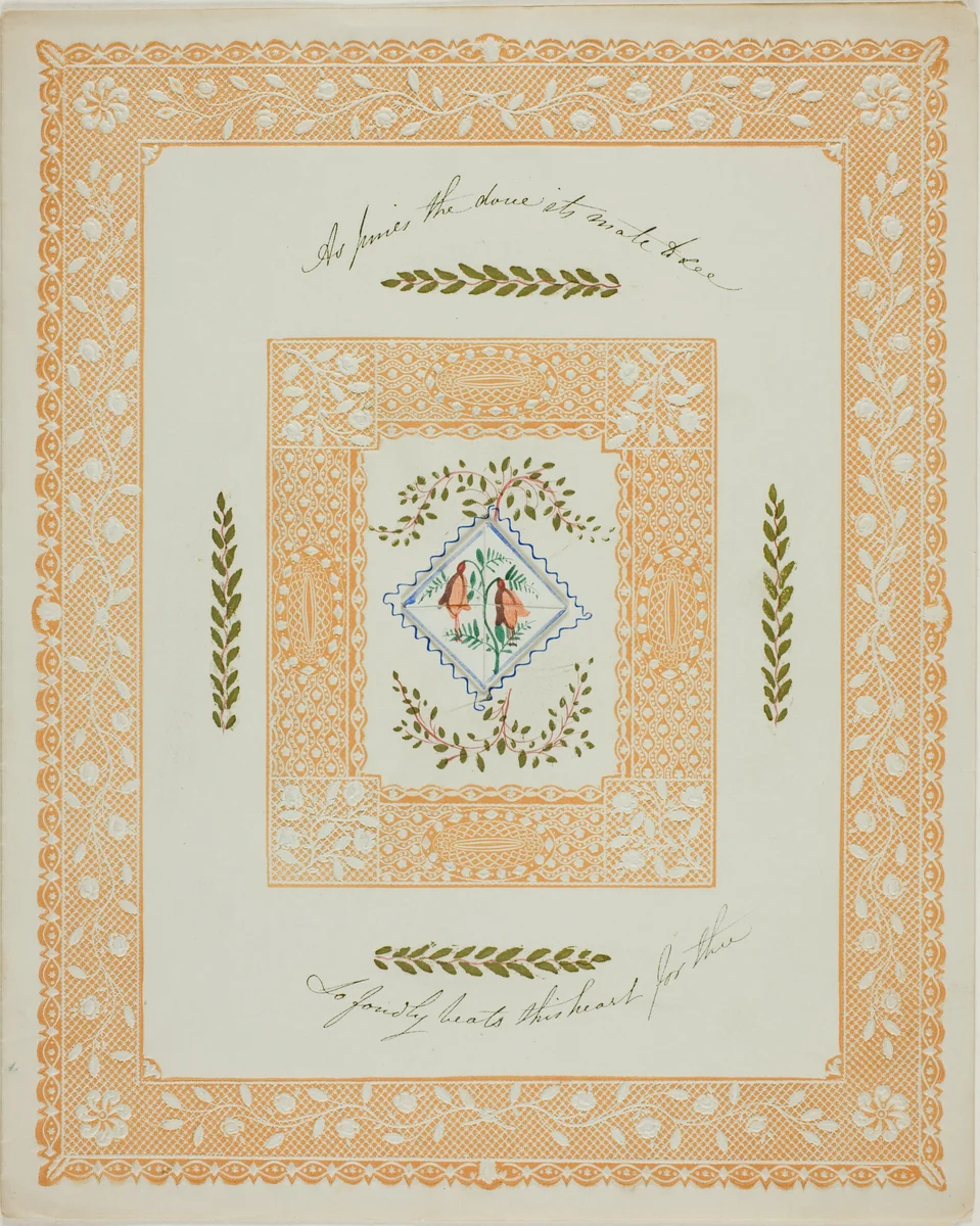 So Fondly Beats this Heart for Thee (valentine) by Unknown Artist, other, 1845-1855