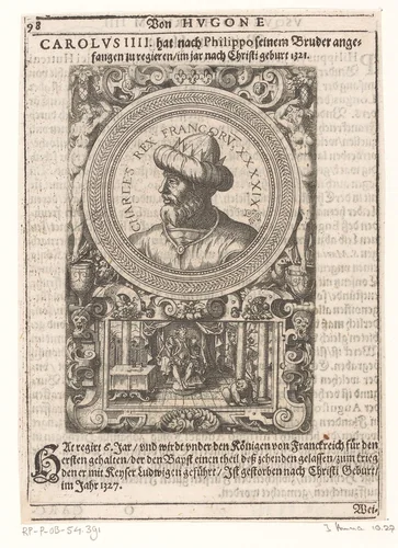 Portret van Karel IV, koning van Frankrijk en Navarra by Jost Amman, print, 1598