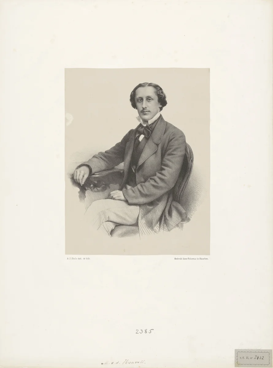 Portret van M. van den Heuvell by Adrianus Johannes Ehnle, print, 1829-1863