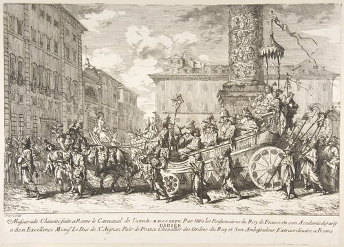 The Chinese Masquerade (La Mascarade chinoise) by Jean-Baptiste-Marie Pierre, print, 1735