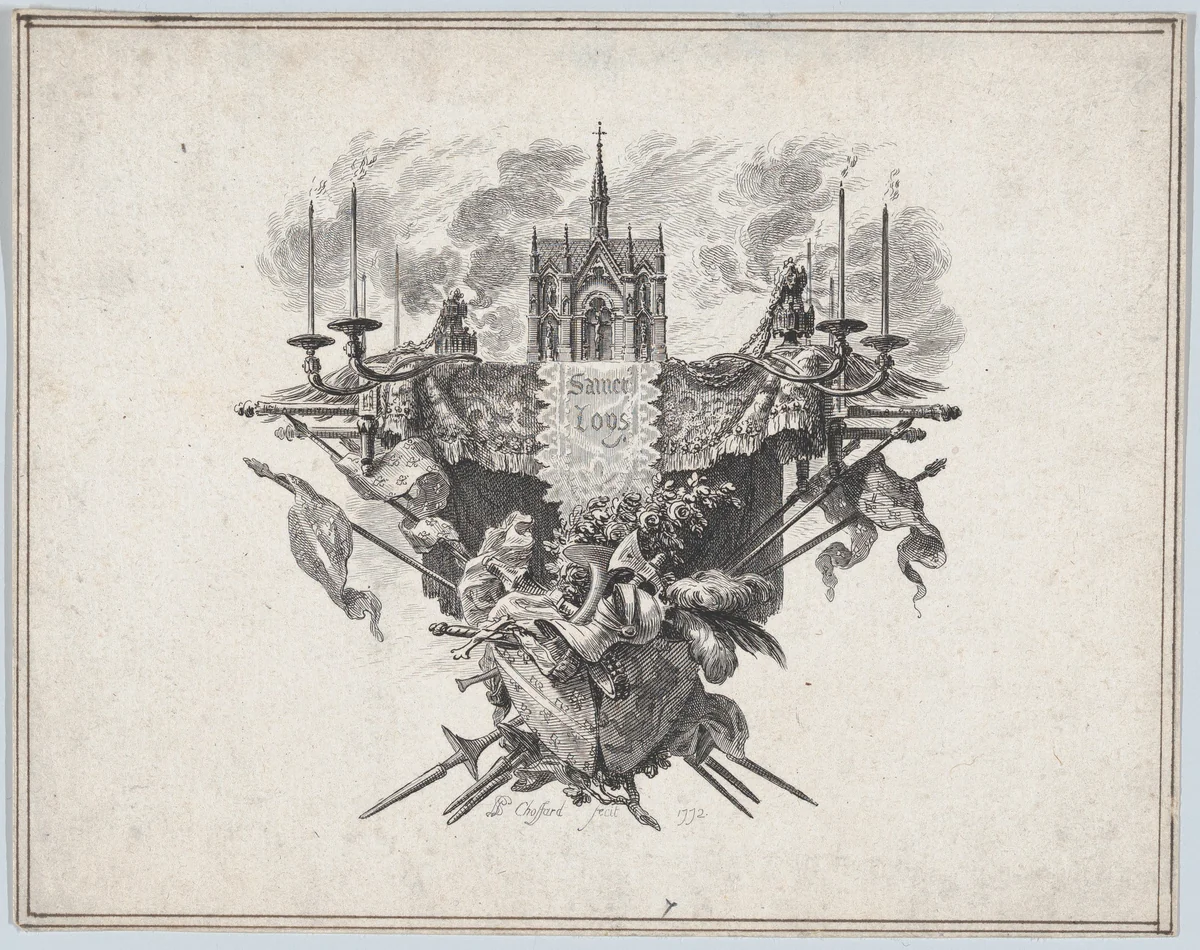 Saint Louis Vignette by Pierre Philippe Choffard, print, 1772