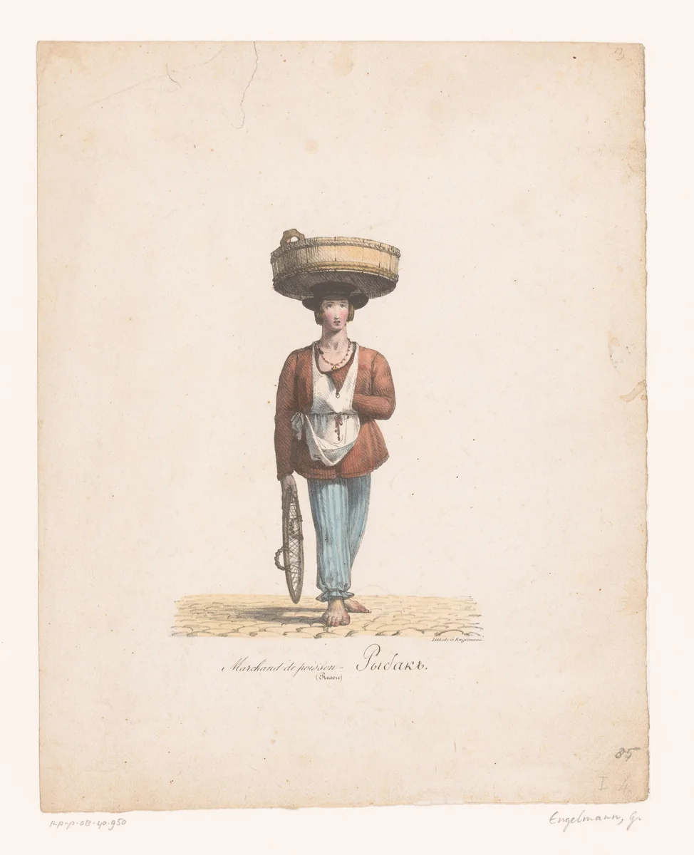 Russische visverkoper by anonymous, print, 1816-1839