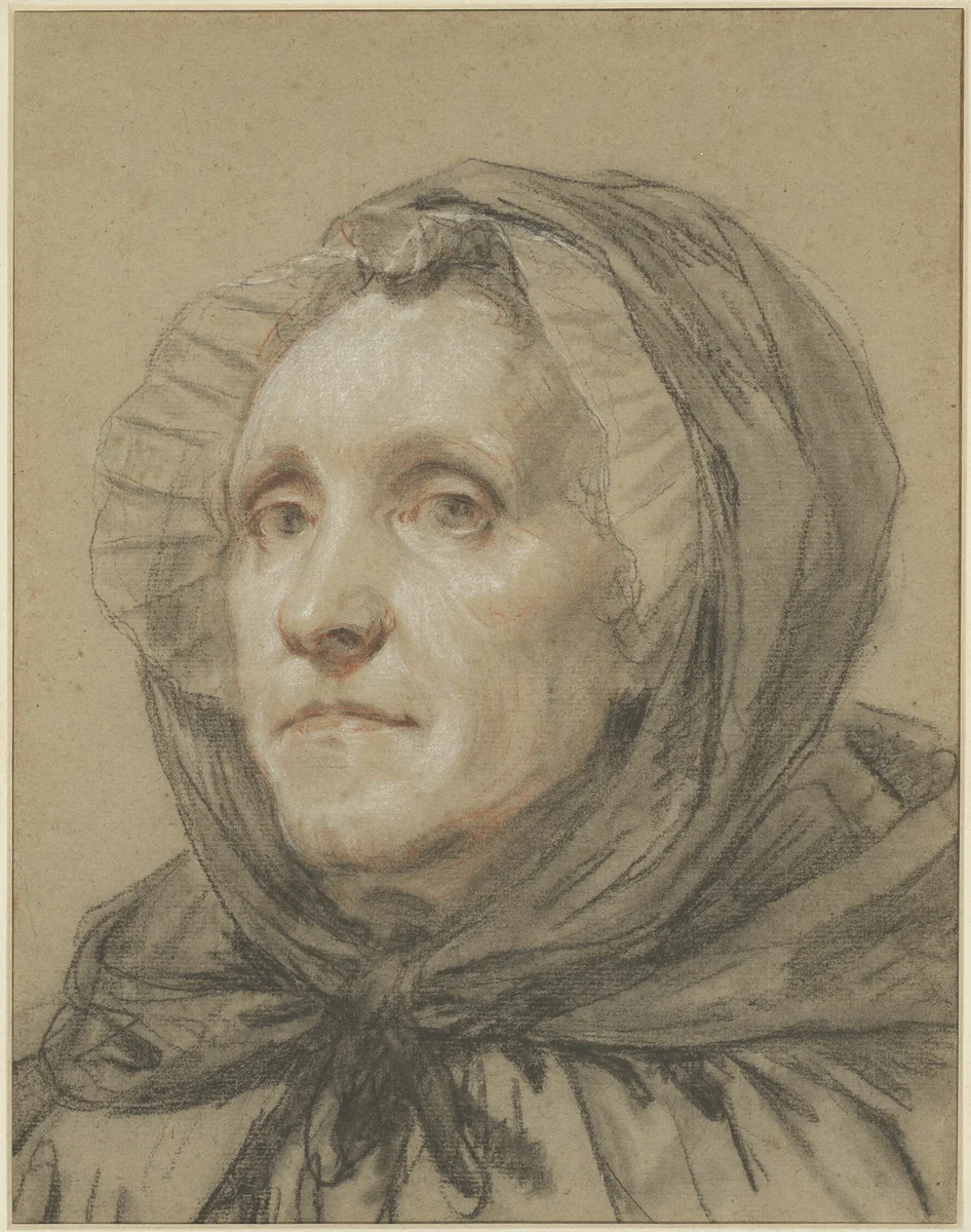 Portrait of the Artist's Mother by Jean-Baptiste Greuze, print, 1775