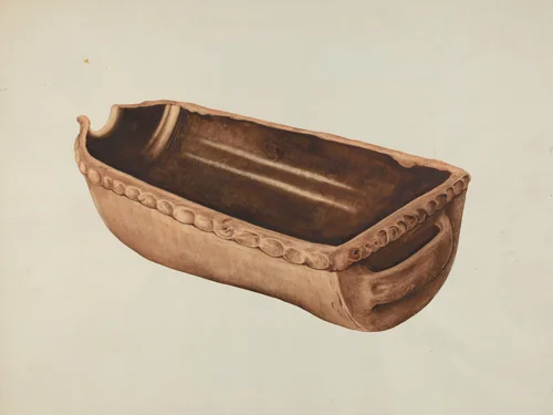 Earthenware Roasting Pot by Einar Heiberg, index of american design, 1938