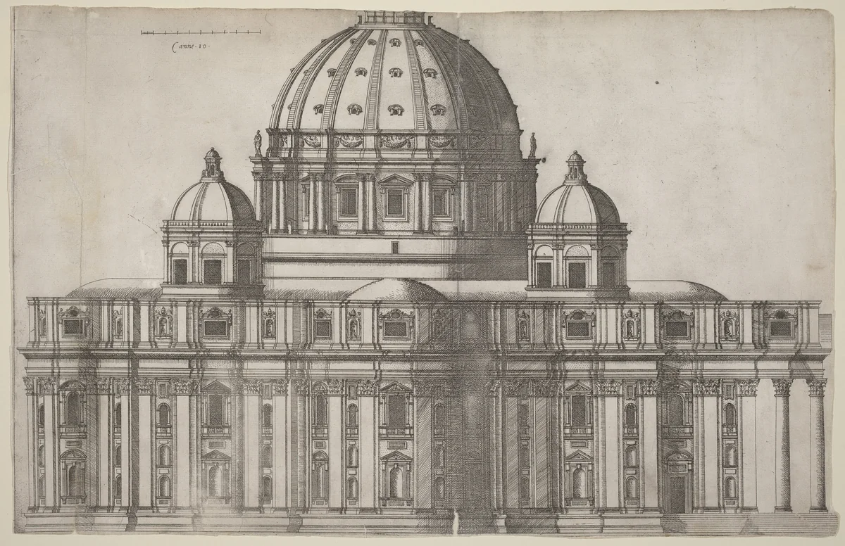 Longitudinal View of Saint Peter's, Rome by Ambrogio Brambilla
Michelangelo
Antonio Lafreri
Claudio Duchetti, print, 1575-1590