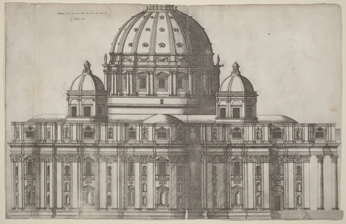 Longitudinal View of Saint Peter's, Rome by Ambrogio Brambilla
Michelangelo
Antonio Lafreri
Claudio Duchetti, print, 1575-1590