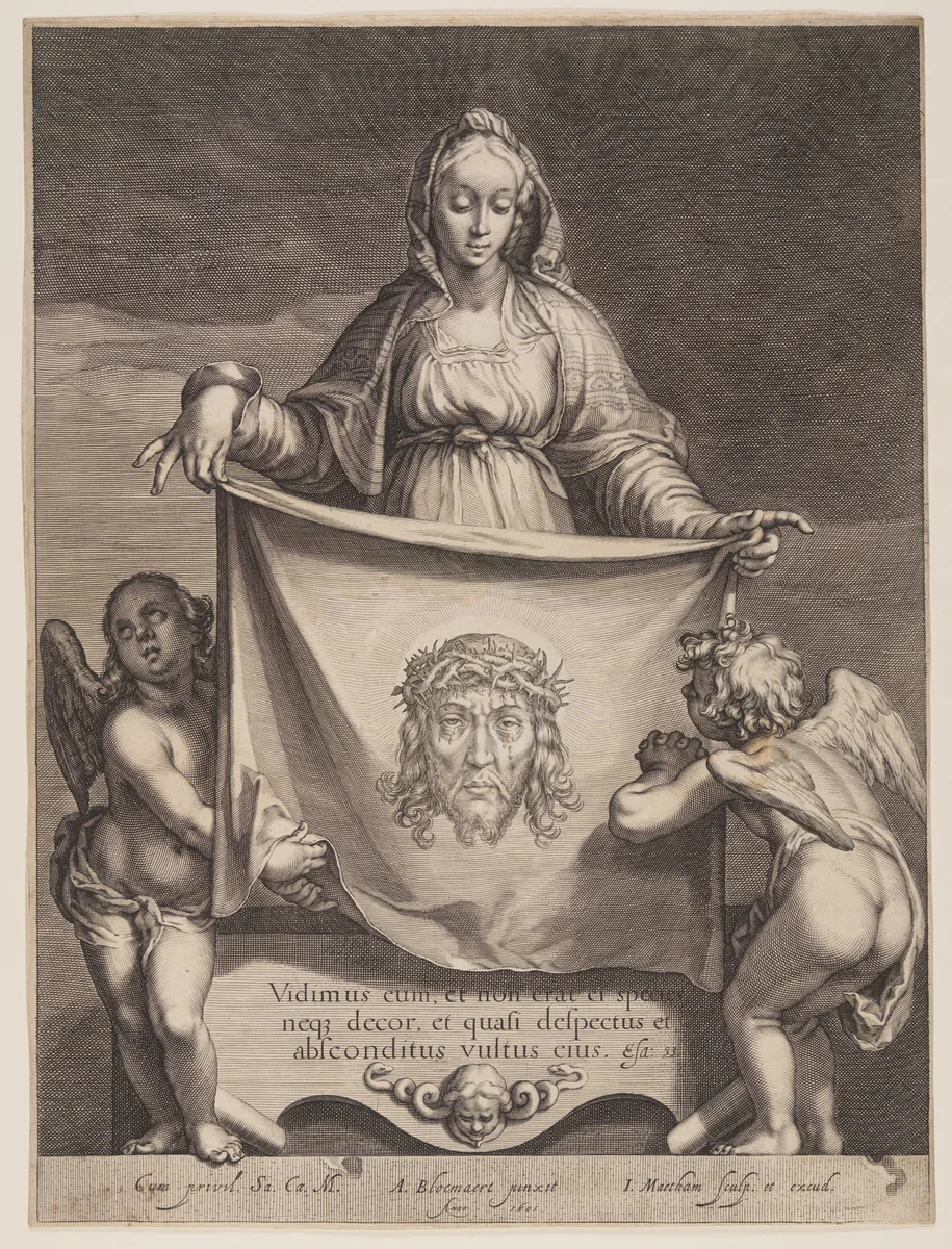 St Veronica Holding the Sudarium by Jacob Matham, print, 1605