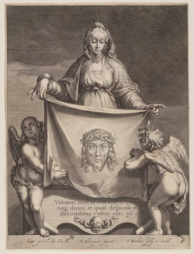 St Veronica Holding the Sudarium by Jacob Matham, print, 1605