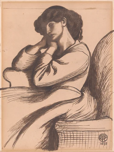 Jane Morris by Dante Gabriel Rossetti, drawing, 1873