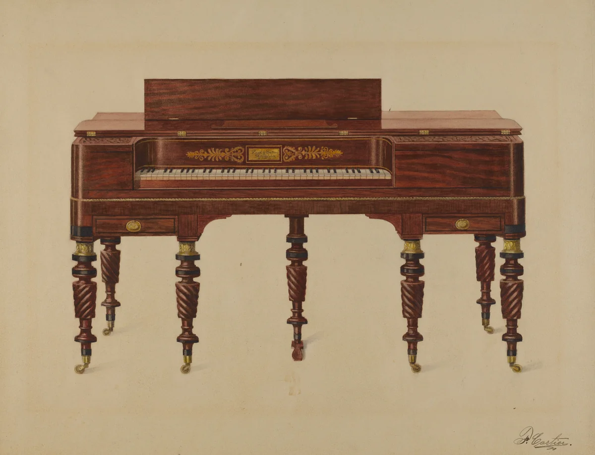 Piano by Ferdinand Cartier, index of american design, 1936