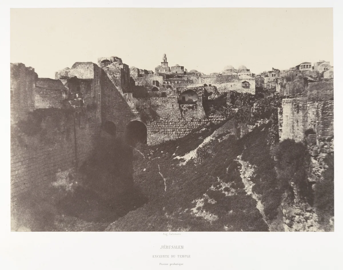 Jérusalem, Enceinte du Temple, Piscine probatique, 1 by Auguste Salzmann, photograph, 1854-1859