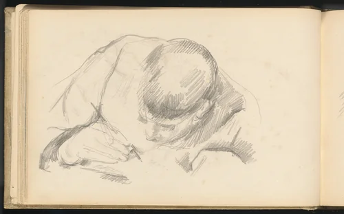 The Artist's Son Writing by Paul Cezanne, drawing, 1887