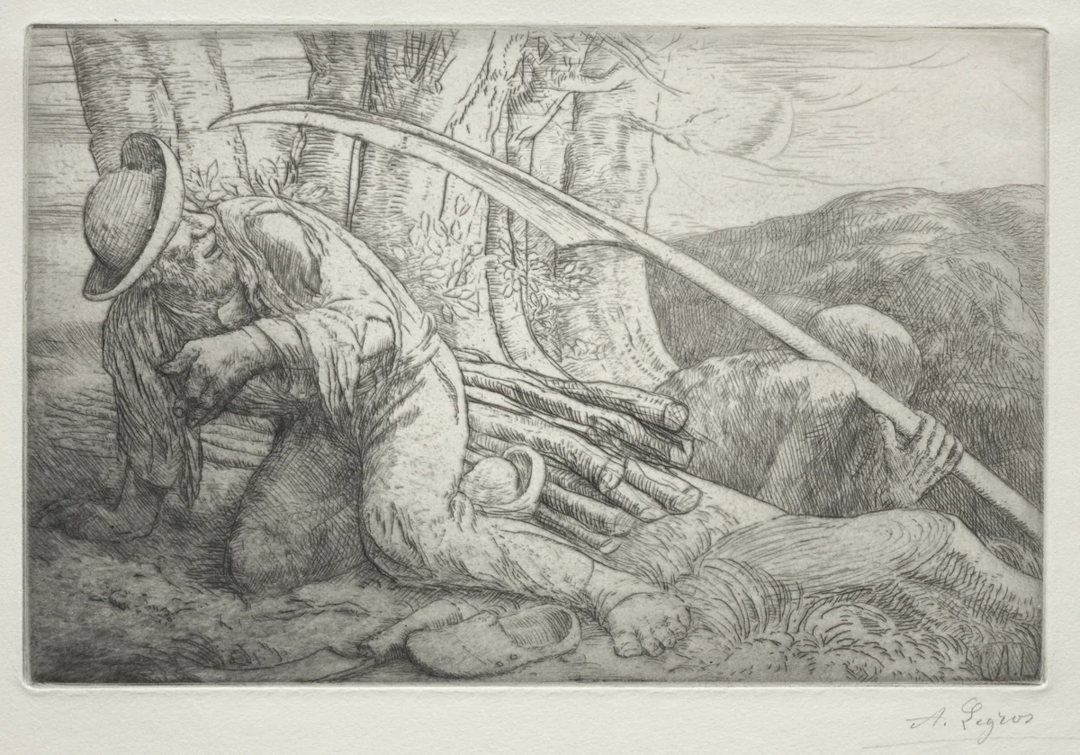 La Mort et le Bûcheron (5th Plate) by Alphonse Legros, print, 1857-1911