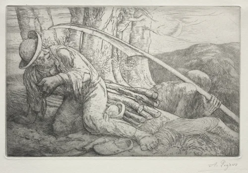 La Mort et le Bûcheron (5th Plate) by Alphonse Legros, print, 1857-1911