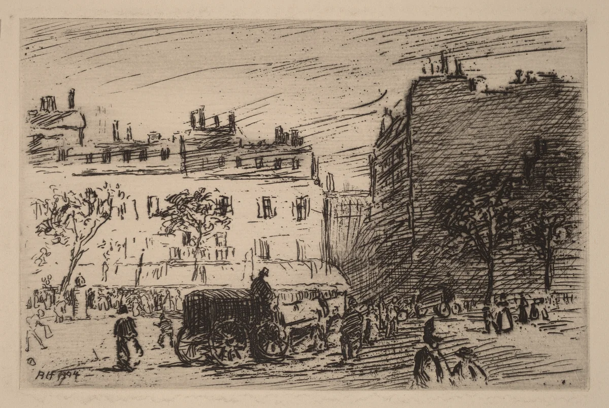 Paris Street Scene by Robert Henri, print, 1904