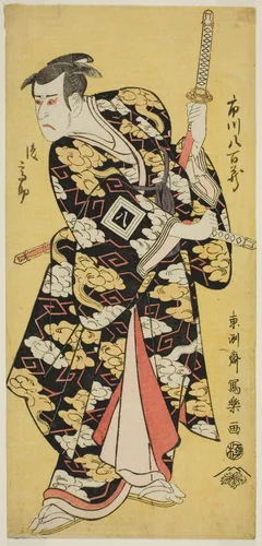 Ichikawa Yaozo lll in the Role of Fuwa no Banzaemon Shigekatsu by Toshusai Sharaku (東洲斎 写楽), print, 1789-1799