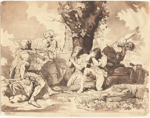 Banditti Robbing Fishermen by Peter Perez Burdett; John Hamilton Mortimer, print, 1771