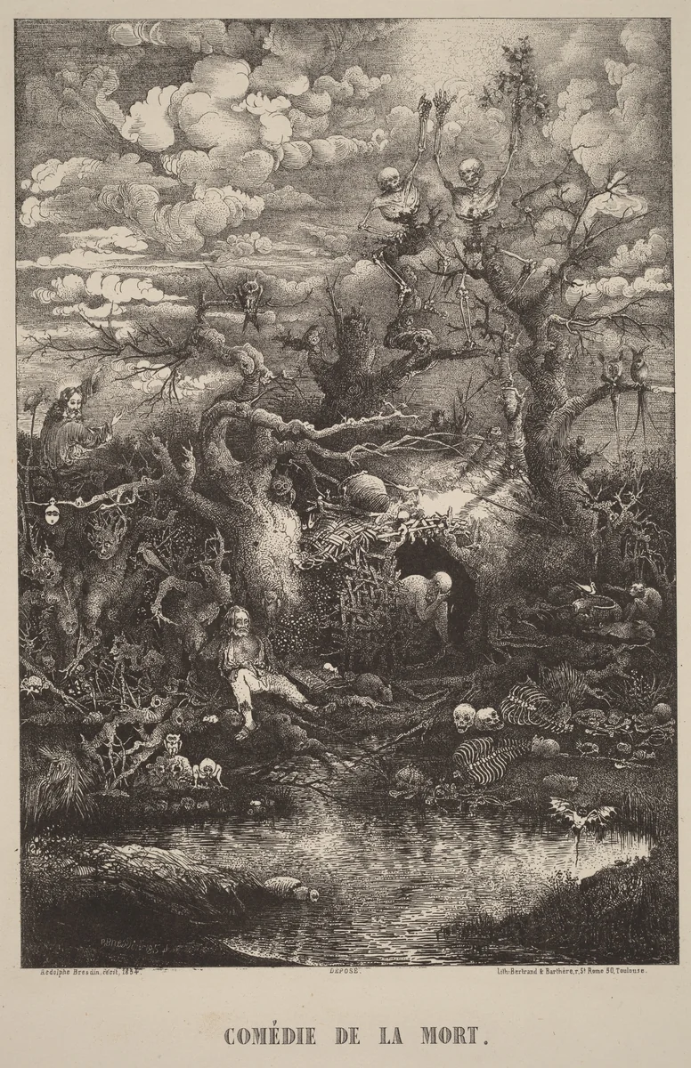 Comedie de la Mort by Rodolphe Bresdin, print, 1854
