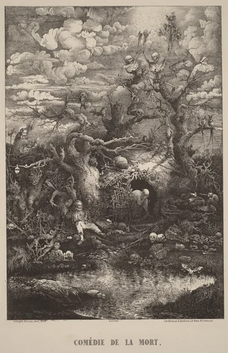 Comedie de la Mort by Rodolphe Bresdin, print, 1854