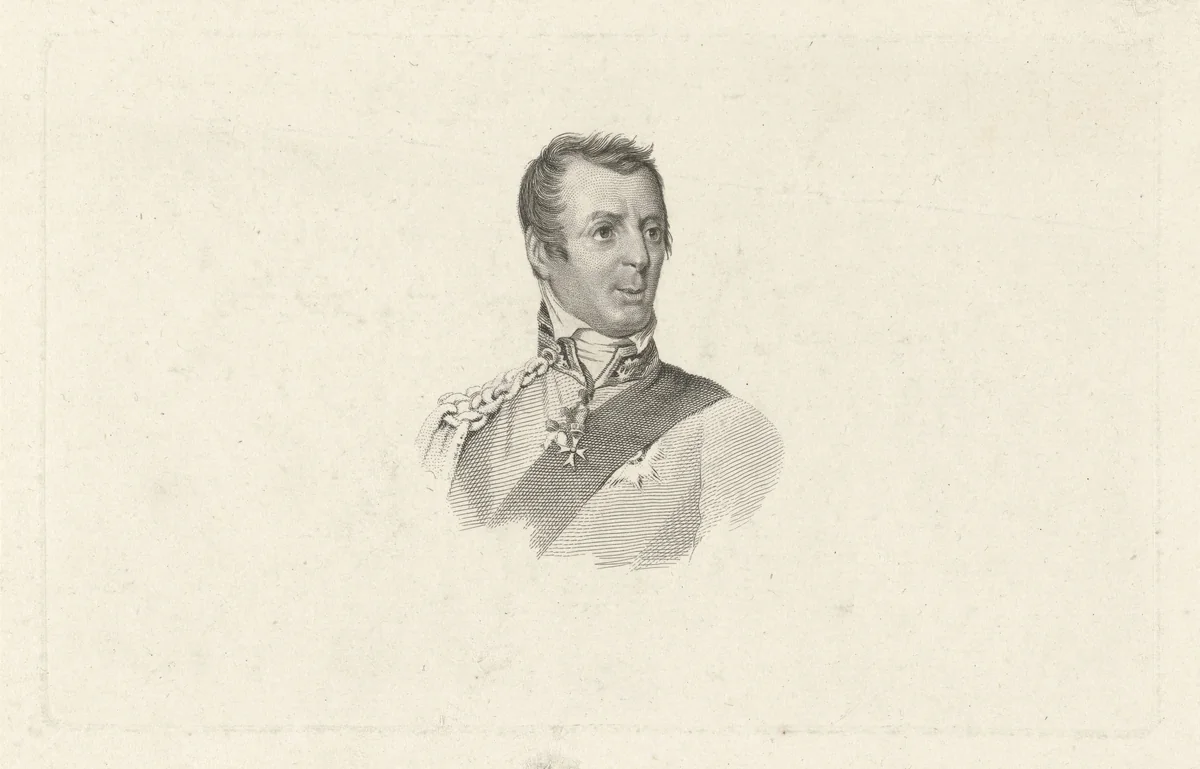 Portret van Arthur Wellesley Wellington, prins van Waterloo by Jacob Ernst Marcus, print, 1815