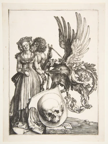 Coat of Arms with a Skull by Albrecht Dürer, print, 1503