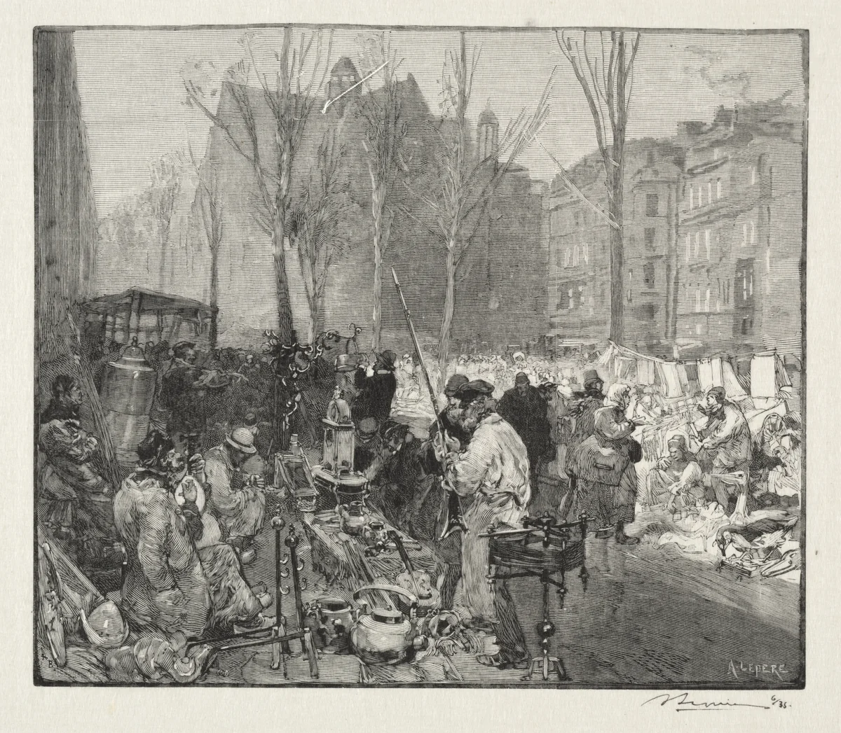 Marché à la Ferraille by Auguste Louis Lepère, print, 1870-1918