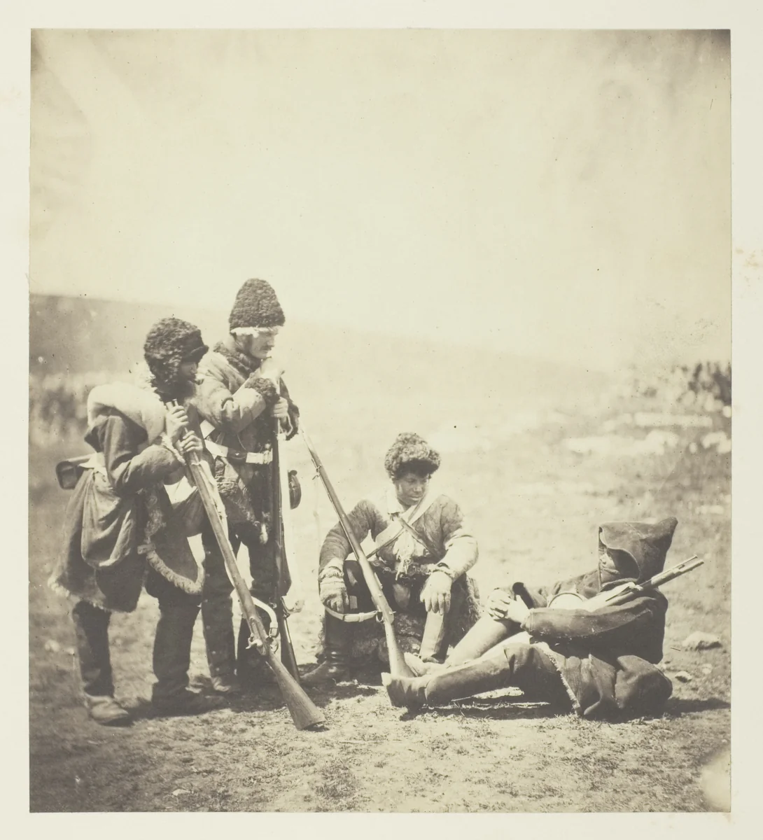 Men of the 77th ready for the Trenches by Roger Fenton, photograph, 1855