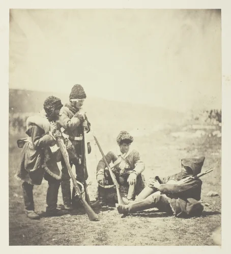 Men of the 77th ready for the Trenches by Roger Fenton, photograph, 1855