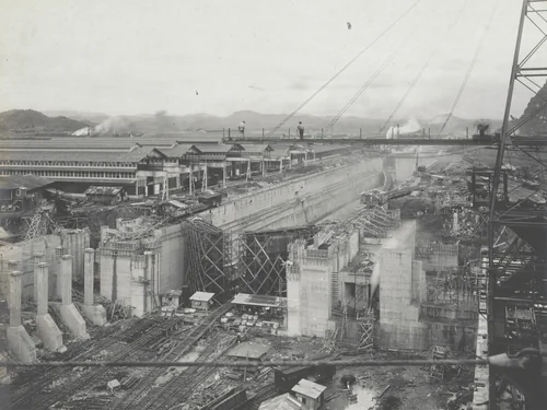 Balboa Terminals. General view of Dry Dock #1 from boom of Unloader Tower by Unidentified Photographer, photograph, 1915
