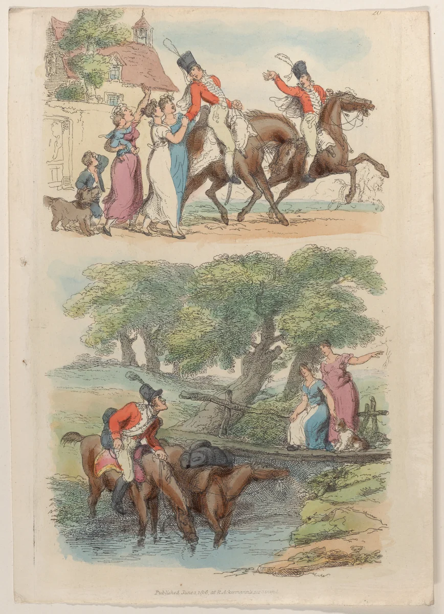 Plate 20, from "World in Miniature" by Thomas Rowlandson, print, 1816
